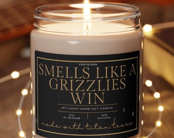 Smells Like A Win Candle, Oakland Grizzlies Basketball, Michigan Gift, Smells Like a Grizzly Win, NCAA Horizon League, Golden Grizzlies