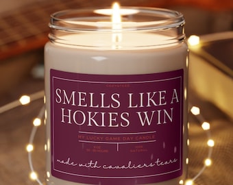 Smells Like a Hokies Win,, Sports Win Candle, NCAA Basketball Gift, Hokies, Game Day Candle, College Win Candle, Virginia Football Gift