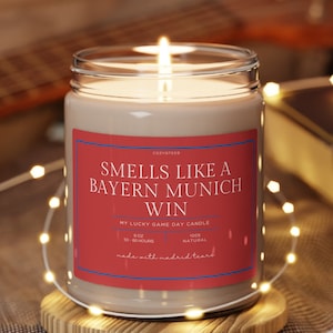 Smells Like a Win Candle, Bayern Munich Gift, Bayern Munich FC, Bayern Munich Soccer, Scented Candle, Champions League, Game Day Candle