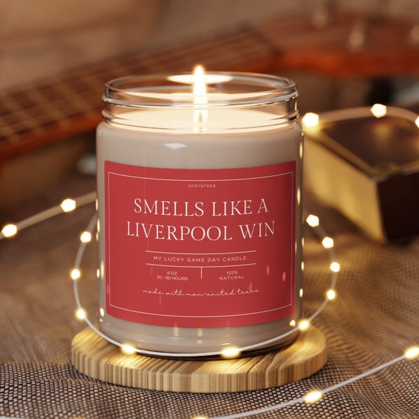 Smells Like a Win Candle, Premier League, Liverpool FC, Scented Candle, Soccer Gift, Champions League, Game Day Candle, Gift for Him