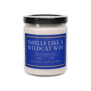 Smells Like a Win Candle, Kentucky Wildcats Football, NCAA Basketball Gift, UK Wildcat NCAA Football Candle, Game Day Candle, Wildcats image 2