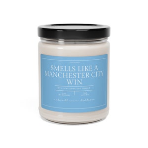 Smells Like a Win Candle, Premier League, Manchester City, Scented Candle, Soccer Gift, Champions League, Game Day Candle, Man City Win image 6