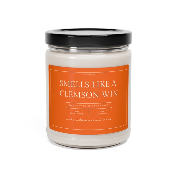 Smells Like A Win Candle, Clemson Tiger Football Candle, Clemson Tigers Gift, Smells Like a Clemson Win, NCAA, Clemson University