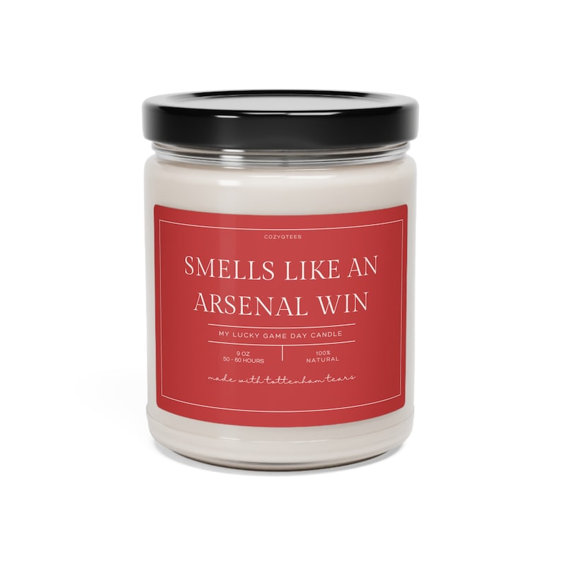 Smells Like a Win Candle, Arsenal Gift, Premier League, Arsenal Gunners, Scented Candle, Soccer Gift, Champions League, Game Day Candle image 2