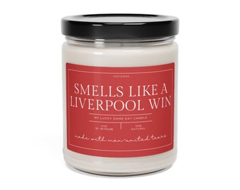 Smells Like a Win Candle, Premier League, Liverpool FC, Scented Candle, Soccer Gift, Champions League, Game Day Candle, Gift for Him