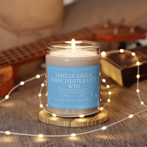 Smells Like a Win Candle, Premier League, Manchester City, Scented Candle, Soccer Gift, Champions League, Game Day Candle, Man City Win image 8