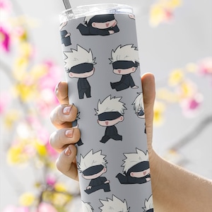 Cute Anime-Inspired Skinny Tumbler Cup Anime-Themed Art