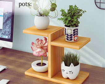 Office Flower Stand Living Room, Flower Shelf Desktop, plant stand, plant pot stand, wooden plant stand, pot stands wood plant stand,