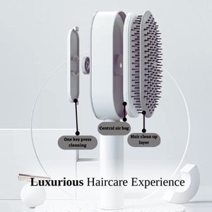 Self Cleaning Hair Brush For Women, hair brush, scalp brush, hair straightening brush, detangling brush, wet hair brush, hair massage image 4