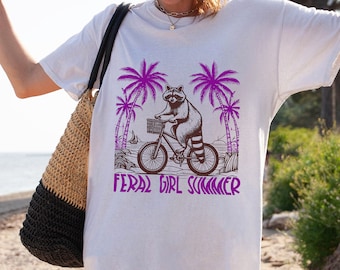 Comfort Colors Raccoon T-Shirt: Feral Girl Summer Tee