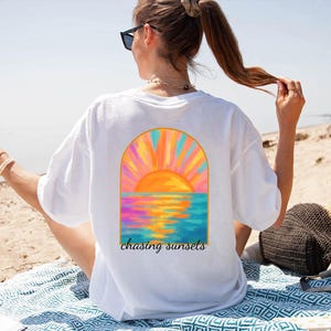 Comfort Colors® Coconut Girl Sunset Tshirt, Summer Vacation Beach Shirt, Beach T-Shirt, Summer Woman Shirt, Salty Mermaidcore Tee for Surfer