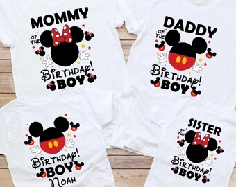 Custom Mickey Birthday Boy T-Shirt: Matching Family Shirts