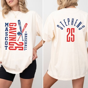 Comfort Colors T-Shirt\ Customizable Baseball Team T-Shirt, Baseball T-shirt, Baseball Mom Shirt, Personalized Baseball Shirt, Baseball Gift