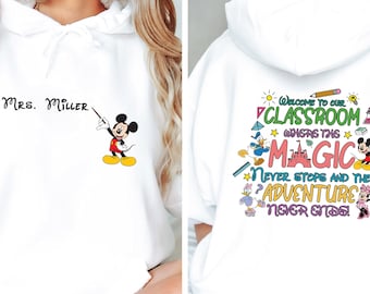 Personalized Mickey Mouse Teacher Hoodie - Custom School Hoodie