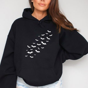 Flying Bats Hoodie, Halloween Bats Hoodie, Halloween Hoodie, Bats Halloween Hoodie, Women&#39;s Halloween Hoodie, Spooky Season, Halloween Gift