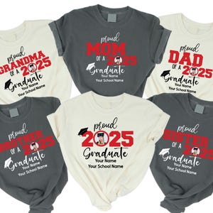 Comfort Colors T-Shirt\ Custom Family Graduation T-Shirts, Senior 2025 Family Matching Shirt, Custom Senior Shirt, Class of 2025 Graduation