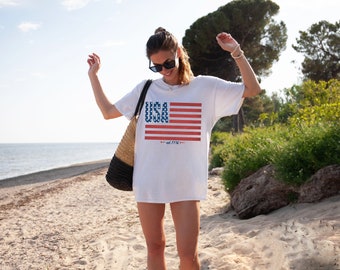 Comfort Colors USA Flag T-Shirt: Patriotic 4th of July Tee