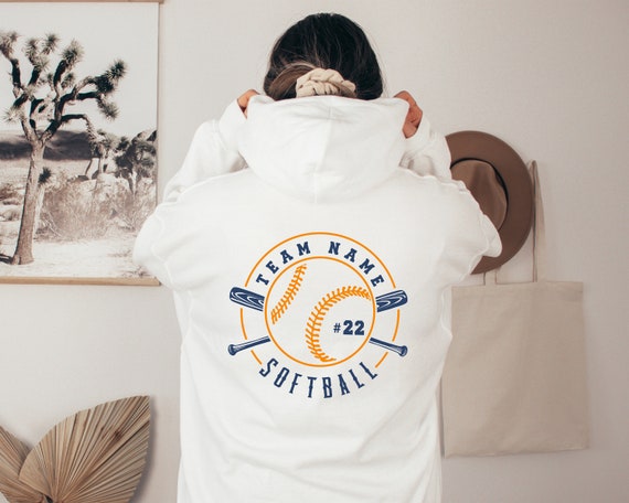 Personalized Softball Hoodie, Custom Softball Hoodie, Softball