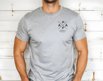 Personalized Papa T-Shirt with Kids Names, Custom Papa Tshirt, Happy Fathers Day Shirt, Gift for Dad, New Dad Shirt, Papa Shirt, Fathers Day