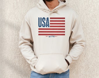 USA Flag Hoodie: Patriotic 4th of July Pullover