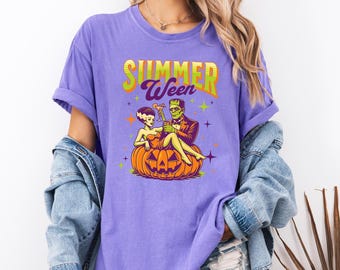 Summerween Comfort Colors Shirt: Bride of Frankenstein Horror Tee