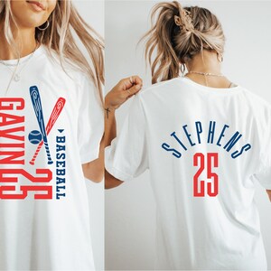 Customizable Baseball Team T-Shirt, Baseball T-shirt, Baseball Fan Shirt, Personalized Baseball Shirt, Baseball Team Name and Numbers Shirts
