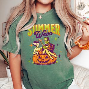 Summerween Comfort Colors Shirt: Bride of Frankenstein Horror Tee