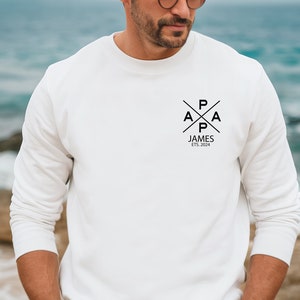 Personalized Papa Sweatshirt with Kids Names, Custom Papa Sweatshirt, Happy Fathers Day Sweatshirt, Gift for Fathers Day, New Dad Sweatshirt