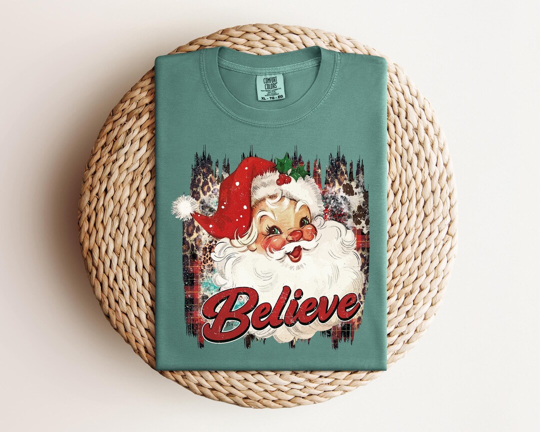 Leopard Santa Believe T Shirt