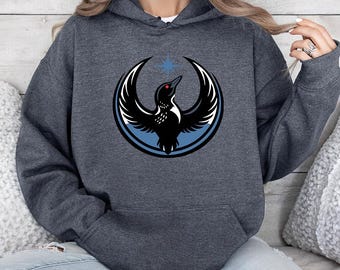 Minnesota Rebel Alliance Hoodie,Minnesota Loon Hoodie, Minnesota Political Protest Outfit, Dark Blue Loon Graphic Shirt