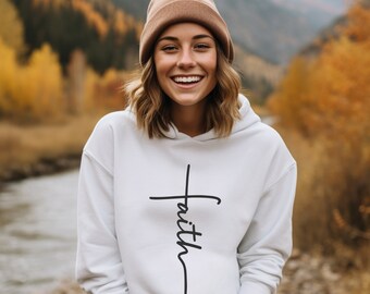 Faith Cross Hoodie: Christian Religious Gift