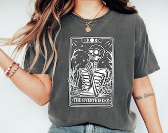 Comfort Colors Overthinker Tarot T-Shirt: Skull Card
