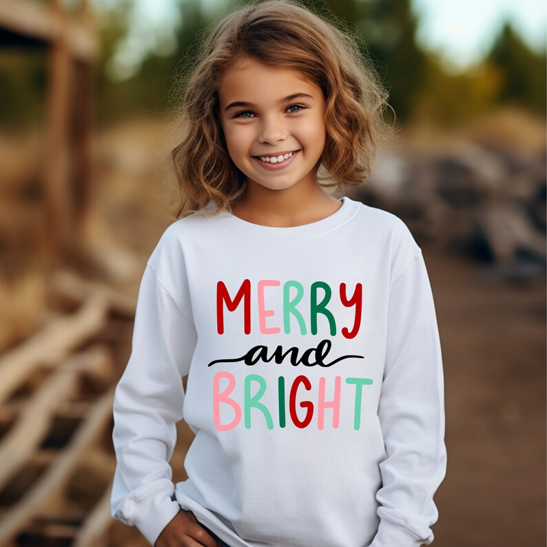 Merry and Bright Sweatshirt Family Christmas Sweatshirt - Etsy