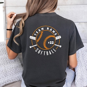 Personalized Softball Team Comfort Colors T-Shirt