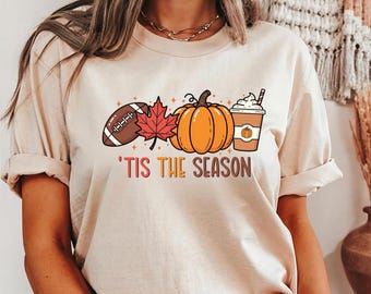 Tis' The Season Fall Football Shirt: Pumpkin Spice Game Day Tee
