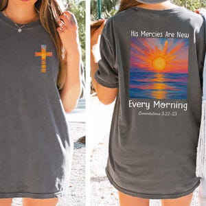 Comfort Colors Christian T-Shirt: His Mercies Are New Bible Verse