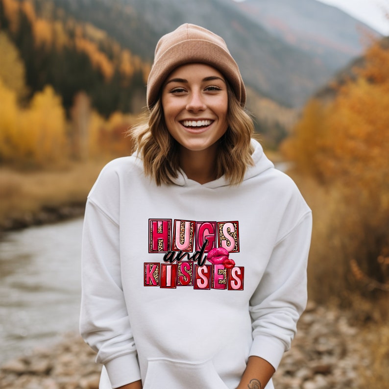 Hugs and Kisses Hoodie, Valentine's Day Hoodie, Cute Valentine Hoodie, Love Hoodie, Valentines