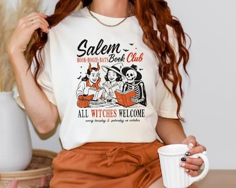 Comfort Colors Witchy Book Club Shirt: Spooky Halloween Tee