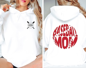 Custom Baseball Mom Hoodie: Personalized Sports Lover Gift