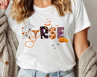 Halloween Nurse Shirt: Spooky Ghost Pumpkin Nursing Tee