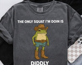 Funny Cowboy Frog Comfort Colors Shirt - Diddly Squat Gym Tee