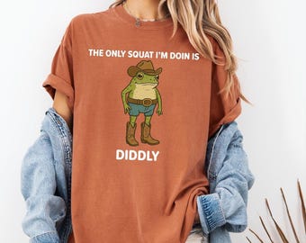 Funny Cowboy Frog Comfort Colors Shirt - Diddly Squat Gym Tee