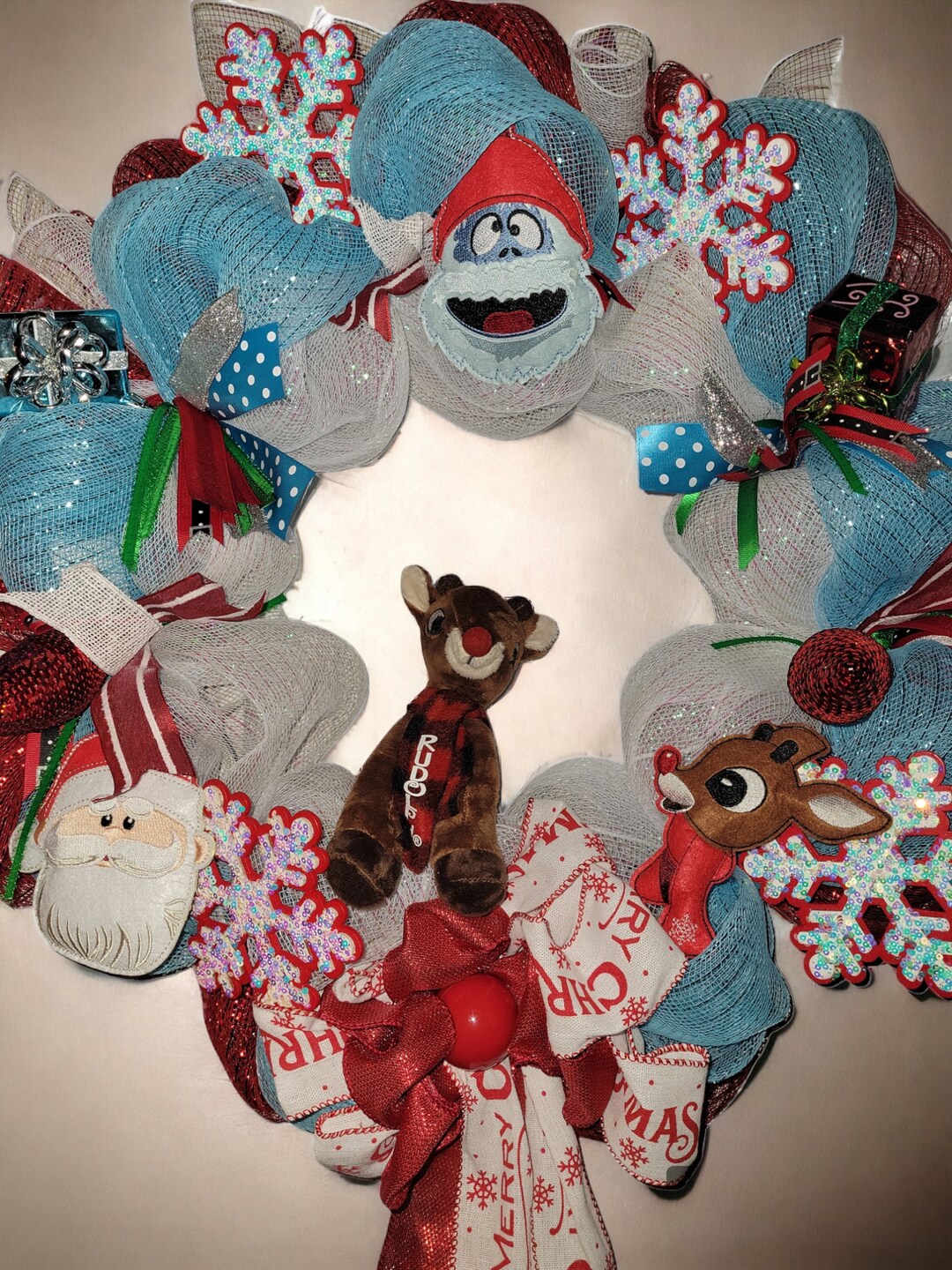 Christmas Laoding Rudolph Rudolph the Red-nosed Reindeer Wreath - Etsy