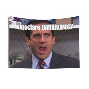 Michael Scott I Declare Bankruptcy Wall Flag For College Funny Flag Dorm Flag The Office