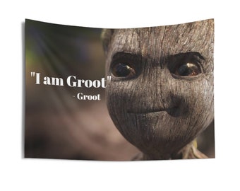I Am Groot Wall Flag For College Funny Flag Dorm Flag Groot Guardians of the Galaxy