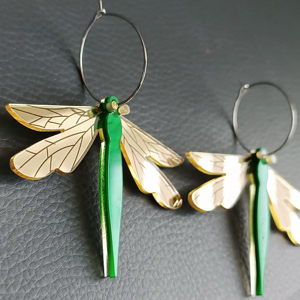 Libelle Ohrringe Ohrstecker Laser-Cut Acrylglas