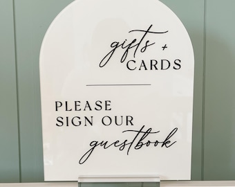 Acrylic gifts and cards Sign, Arch guestbook Sign, Wedding Sign, Modern gift Sign, cards Sign, Elegant guestbook Sign, Custom Sign