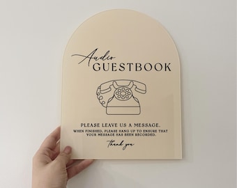 Acrylic Audio Guestbook Sign: Modern Wedding Decor