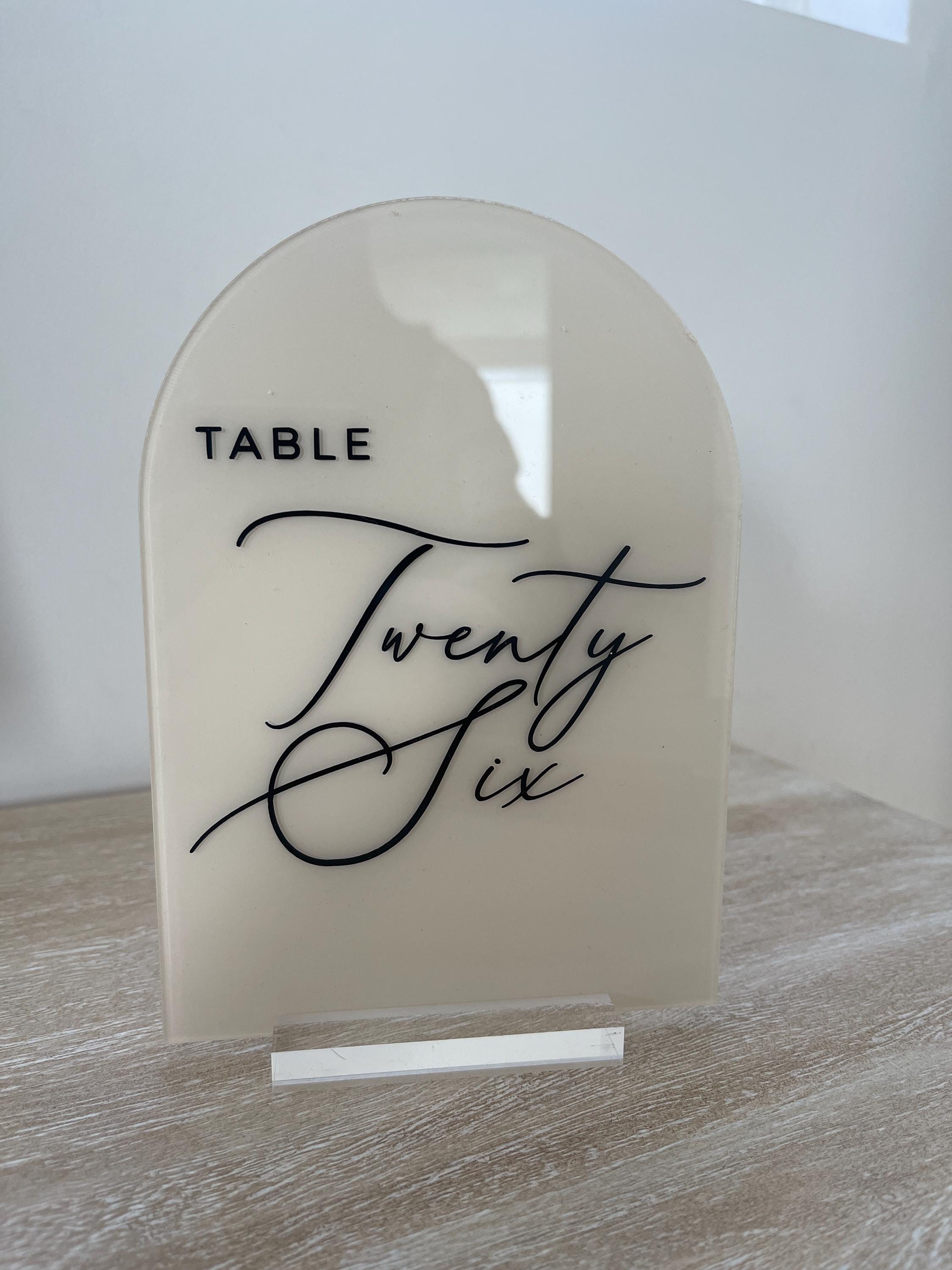 Wedding Modern Arch Acrylic Table Numbers With Stand Included 5x7 - Etsy