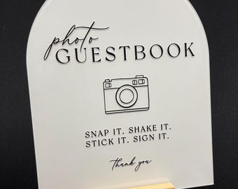 Acrylic photo guestbook Sign, Arch guestbook Sign, Wedding Sign, Modern gift Sign, cards Sign, Elegant guestbook Sign, Custom Sign